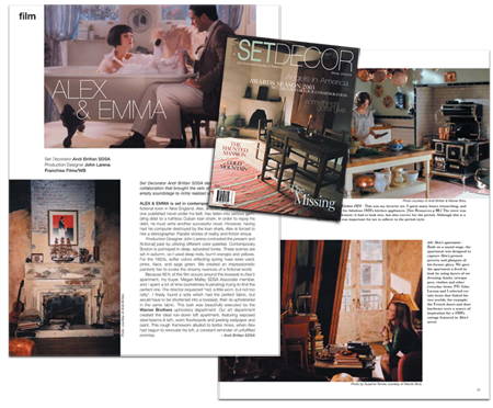 alex and emma in set decor magazine